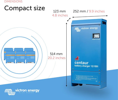 Victron Energy CCH012100000 Centaur 100 Amps 3-Bank Battery Charger, 12 Volts (Like New)