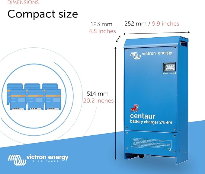 Victron Energy CCH024040000 Centaur 40 Amps 3-Bank Battery Charger, 24 Volts (Like New)