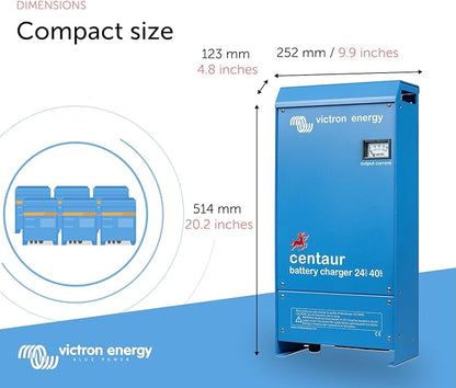 Victron Energy CCH024040000 Centaur 40 Amps 3-Bank Battery Charger, 24 Volts (Like New)