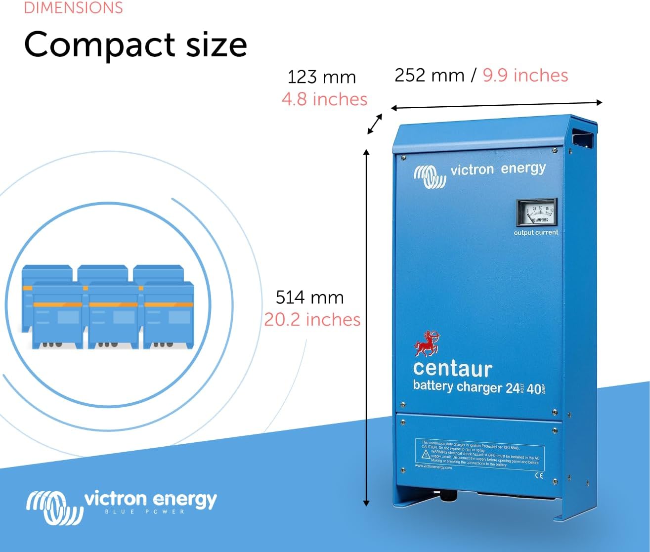Victron Energy CCH024040000 Centaur 3 Bank Battery Charger, 40 Amps - 24 Volts (Used)