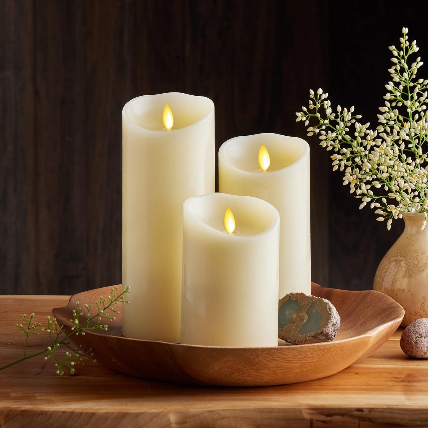 Luminara Scalloped Edge Lightweight Flameless LED Candle for Outdoor & Indoor (Like New)