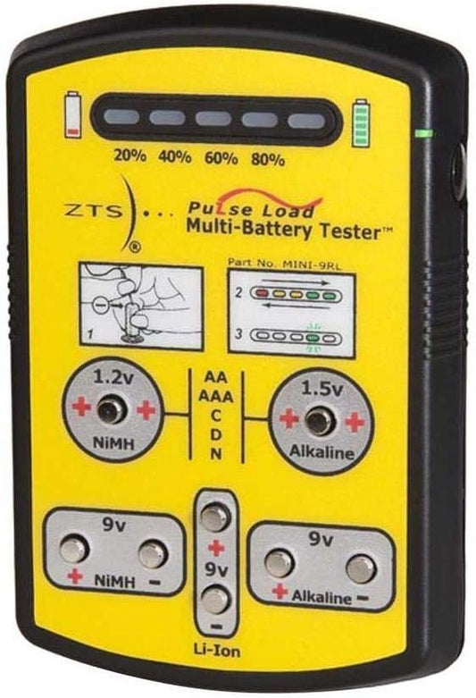 Zts Inc. MINI-9RL Automatic Medical Multi-Battery Tester w/ LED Display - Yellow (Like New)
