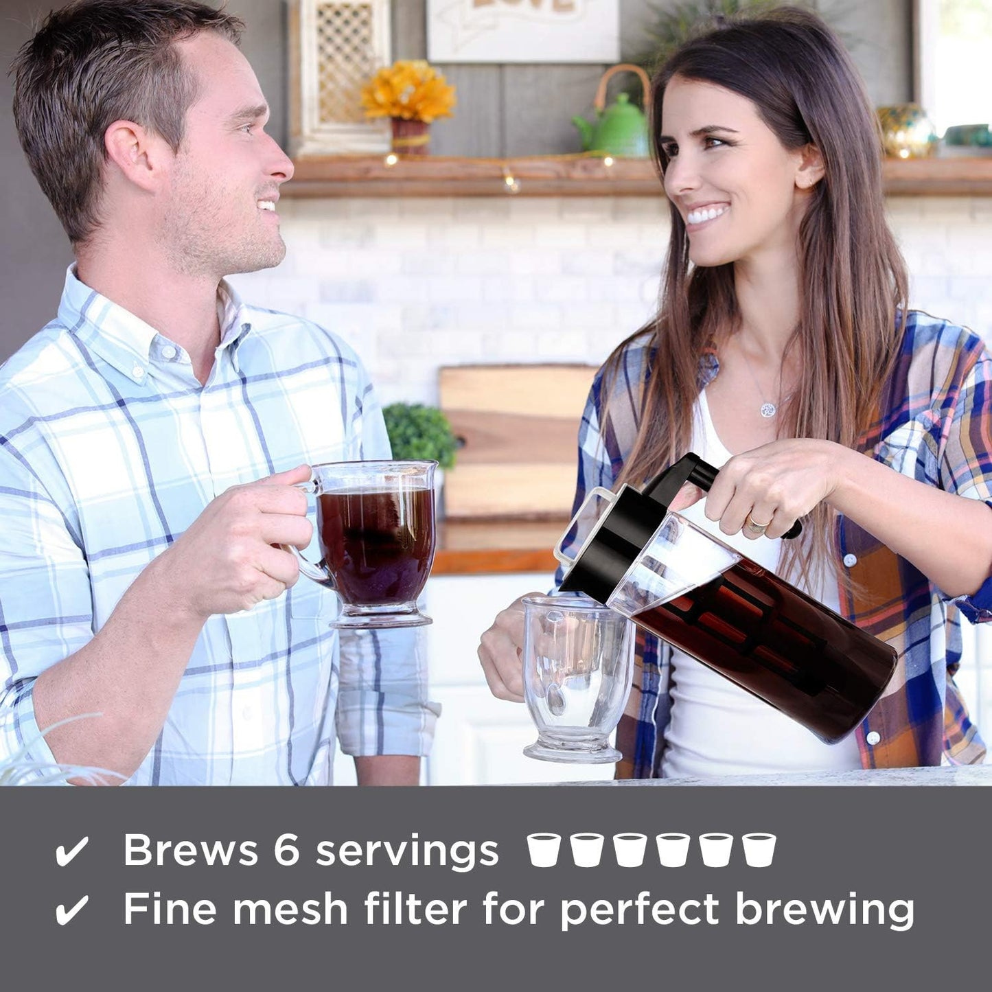 Willow & Everett 1.3L Cold Brew Coffee and Iced Tea Maker Pitcher w/ Mesh Filter (Like New)