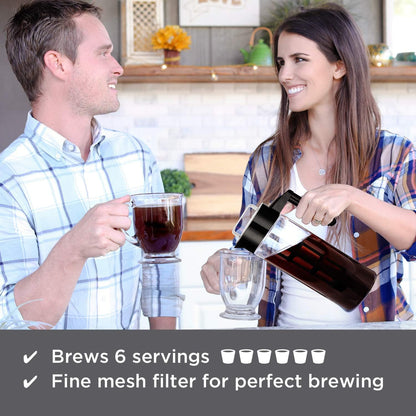 Willow & Everett 1.3L Cold Brew Coffee and Iced Tea Maker Pitcher w/ Mesh Filter (Like New)