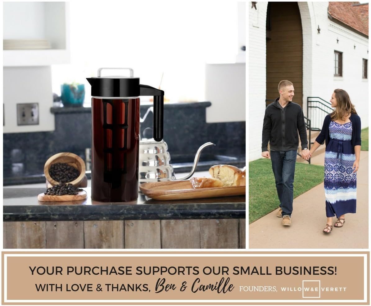 Willow & Everett 1.3L Cold Brew Coffee and Iced Tea Maker Pitcher w/ Mesh Filter (Like New)