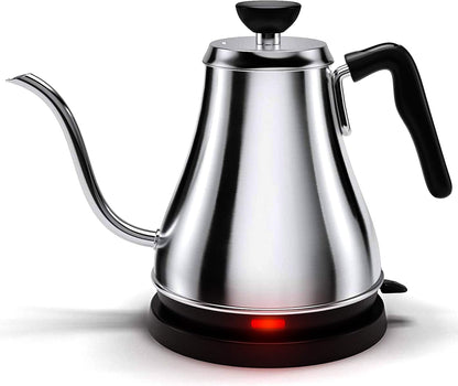 Willow & Everett Gooseneck 1L 120V Stainless Steel Electric Tea Kettle, Silver (Used)