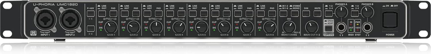 Behringer UMC1820 38 Channels USB Audio/MIDI Interface Compatible with Computer (Like New)