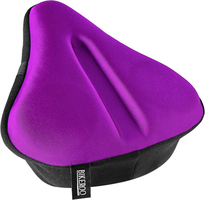 Bikeroo Polyester Padded Gel Bike Seat Cover for Peloton, Small - Purple- (New)