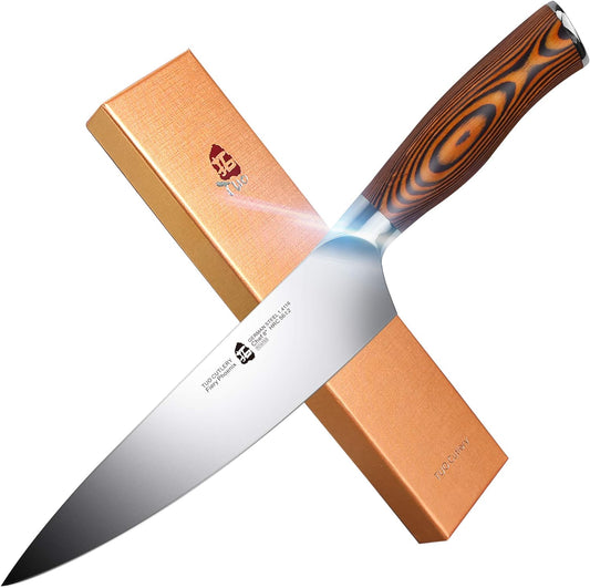 TUO TC0703 8" Chef Knife, Firey Pheonix Series, High Carbon German Steel (New)