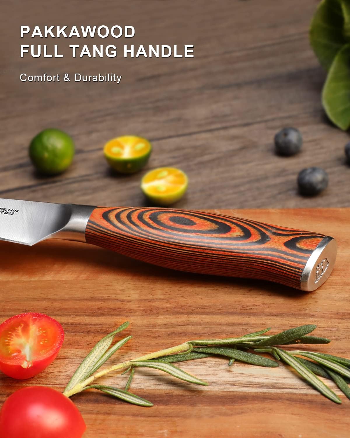 TUO Utility Small Kitchen Knife, 5" Paring High Carbon German Stainless steel (New)