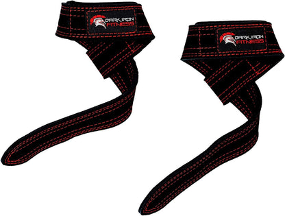 Dark Iron Fitness Leather Suede Weightlifting Wrist Straps for Men & Women (Like New, No Retail Box)