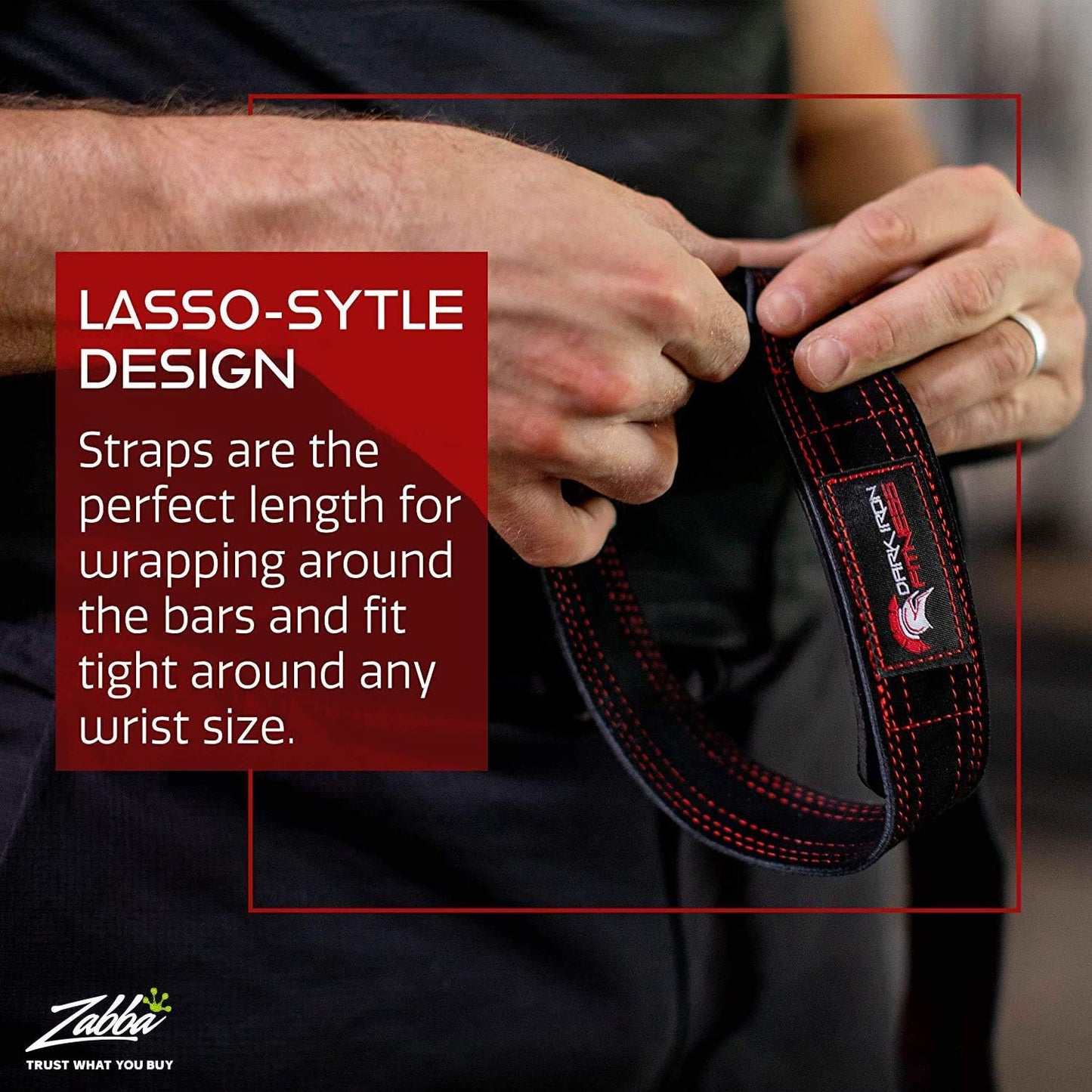 Dark Iron Fitness Leather Suede Weightlifting Wrist Straps for Men & Women (Like New, No Retail Box)