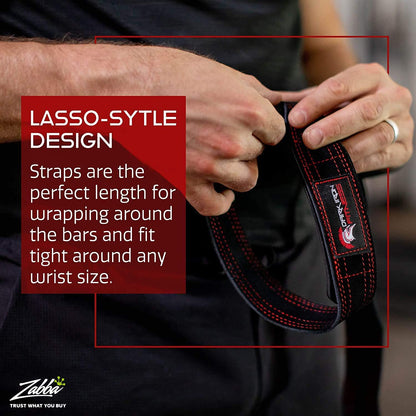 Dark Iron Fitness Leather Suede Weightlifting Wrist Straps for Men & Women (Like New, No Retail Box)