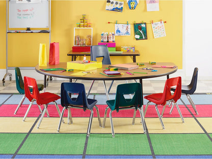 Lorell LLR99881 12" Stacking Student L-Shaped Chair for Indoor Use - Blue, 4pcs (Used)