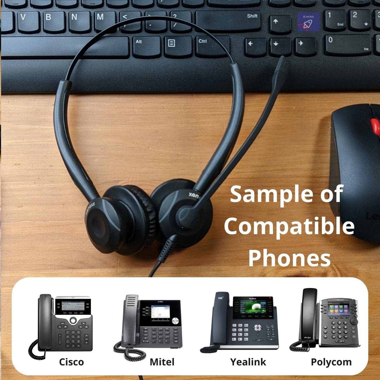 XS 825 Headset Bundle with Ergonomic Telephone Cable for NEC Phones (Like New)