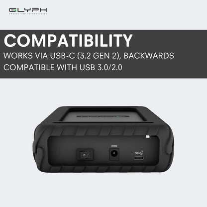 Glyph BlackBox Pro BBPR8000 8TB External Hard Drive 7200 RPM USB-C 3.1 Gen2 (Like New)
