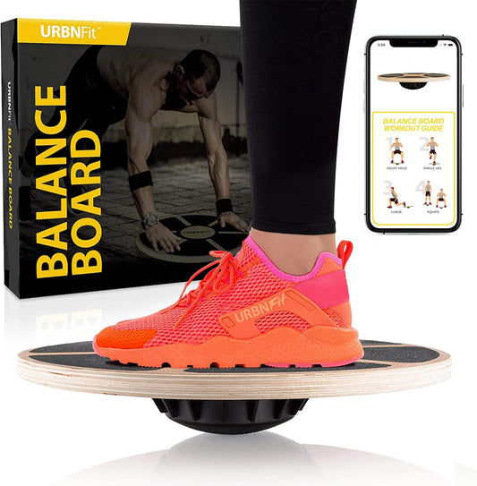 URBNFit Balance Board Trainer for Core Stability, ?2PCS-2color - Wood Board (Like New)