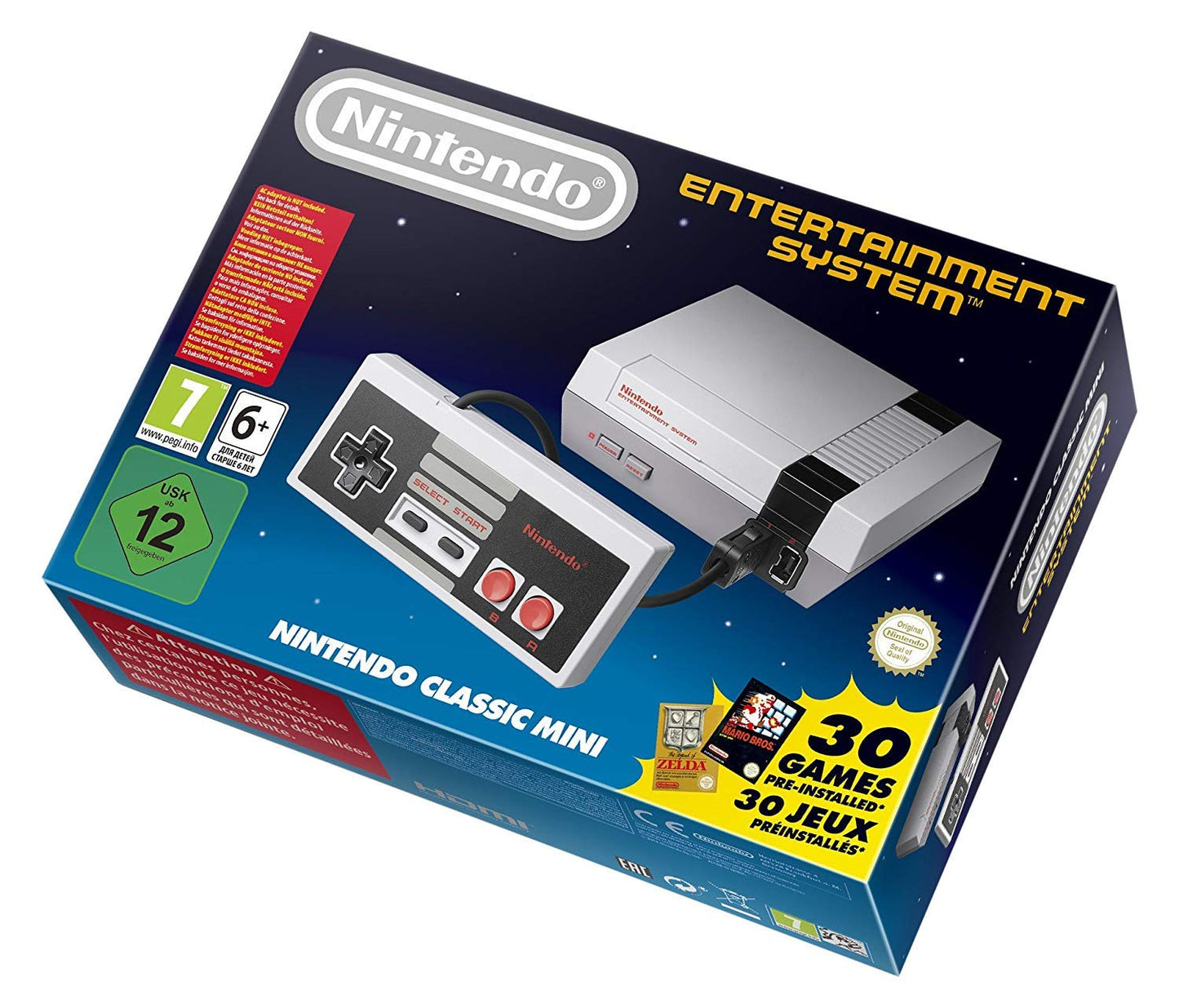 Nintendo NES Classic Mini EU Console 30 Built-in Games HDMI USB Power Cable (Like New)