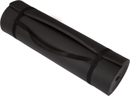 Wakeman Fitness Extra Foam Exercise Mat with Carrying Strap - 0.5" Thick (Like New)