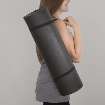 Wakeman Fitness Extra Foam Exercise Mat with Carrying Strap - 0.5" Thick (Like New)
