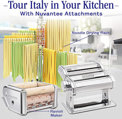 Nuvantee XK1005 Pasta Maker Machine, Manual Hand Press Noodles Maker - Silver (Used)