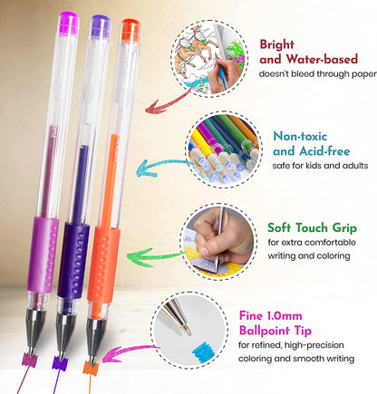 ColorIt Glitter Gel Pens For Adult Coloring Books 96 Piece Set - Multicolor (Like New)