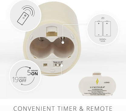 Luminara Flameless 3-V Indoor Moving Flame Pillar LED Candle, Battery Operated (Like New)