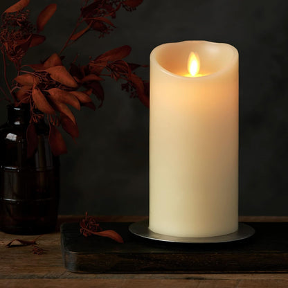 Luminara Flameless 3-V Indoor Moving Flame Pillar LED Candle, Battery Operated (Like New)