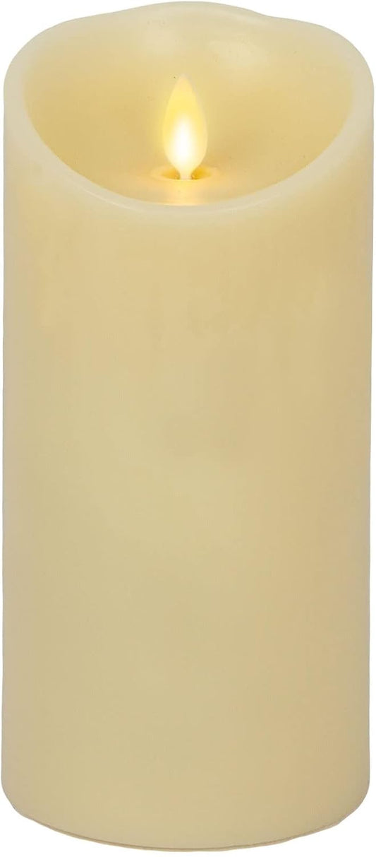 Luminara Flameless 3-V Indoor Moving Flame Pillar LED Candle, Battery Operated (Like New)