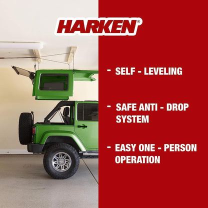 HARKEN 7803B.JEEP Hoist System Anti-Drop Garage Hardtop Storage for Jeep/Bronco (Like New)