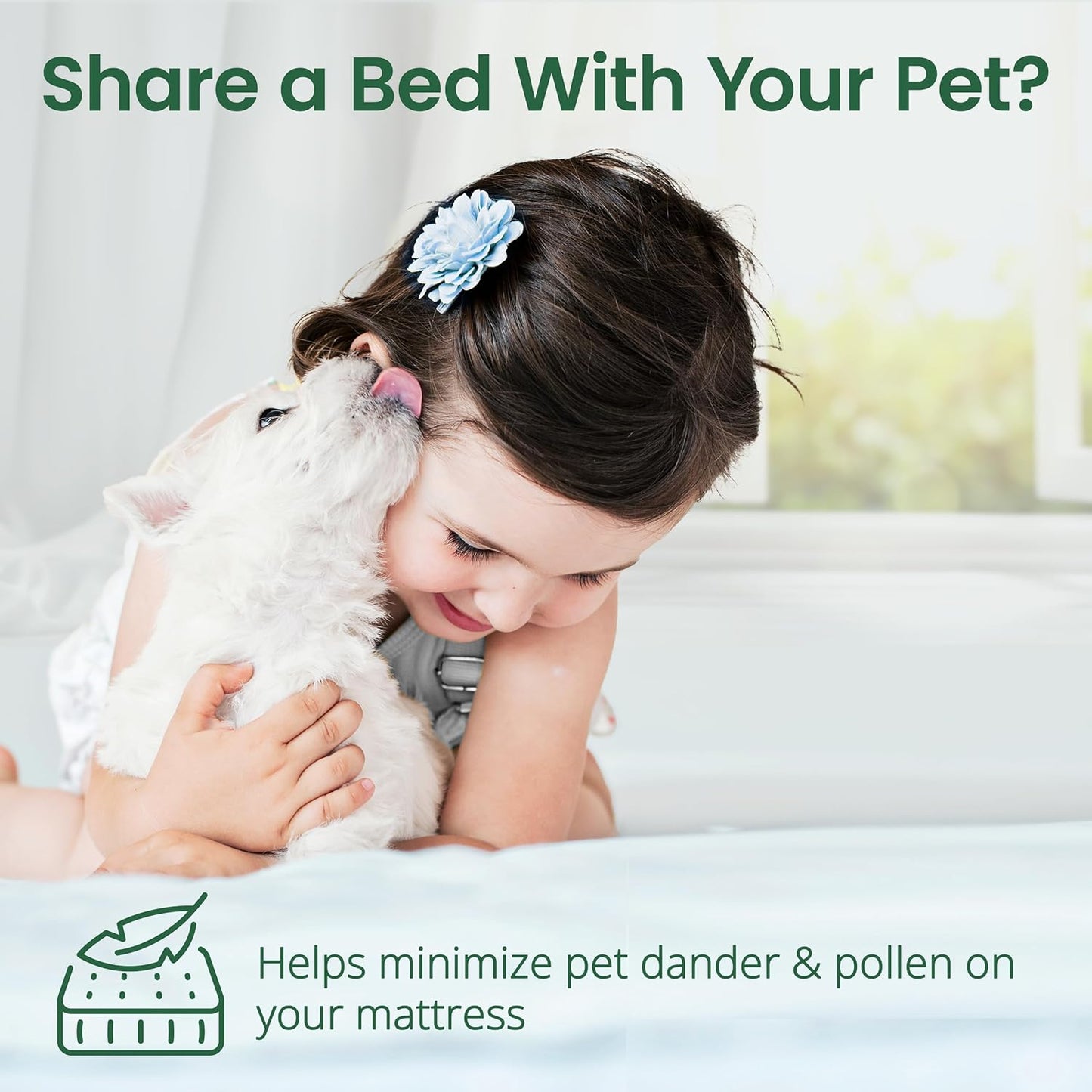 SafeRest Sleepure Full Size Waterproof Mattress Cover, Stretchable Pocket, White (New)