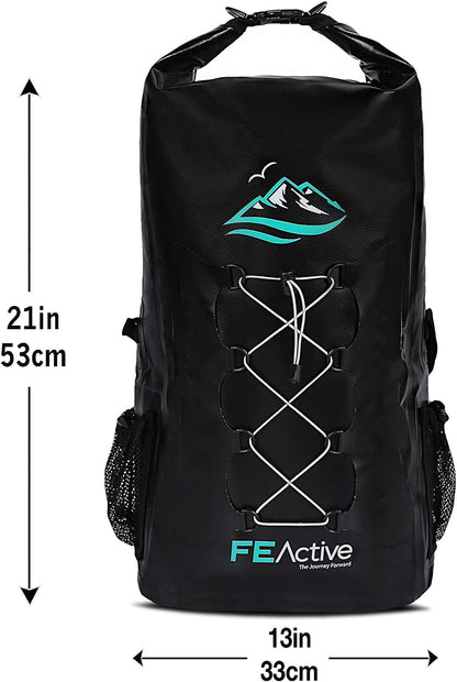 FE Active Dry Bag Waterproof Backpack - 30L Eco Friendly Bag for Fishing, Travel (Like New)