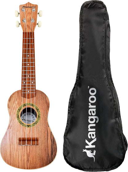 Kangaroo 22.5" Ukulele Set w/ Tuner, Case, Strap, Picks & Songbook, 4 String Kit (Used)