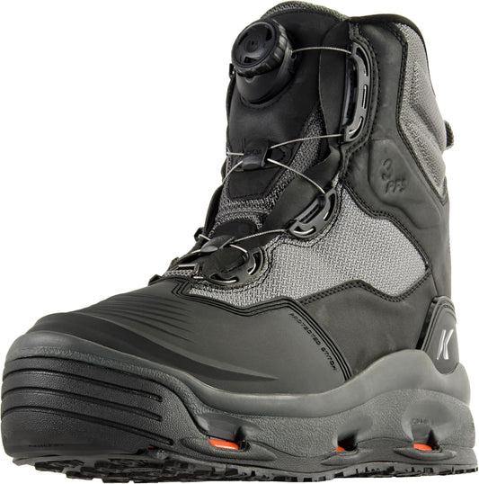 Korkers Men's Darkhorse Wading Boot, Water Resistant - Black/Gunmetal, Men's 9 (Like New, No Retail Box)