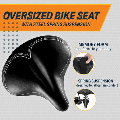 Bikeroo Oversized Bike Seat - Compatible with Peloton, Exercise or Road Bikes (Like New, No Retail Box)