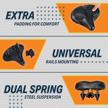 Bikeroo Oversized Bike Seat - Compatible with Peloton, Exercise or Road Bikes (Like New, No Retail Box)