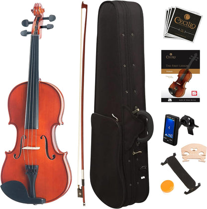 Mendini By Cecilio Violin for Student or Beginners, 1/2 - Natural Varnish (Used)