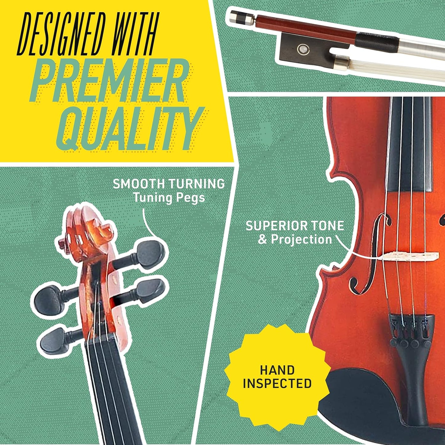 Mendini By Cecilio Violin for Student or Beginners, 1/2 - Natural Varnish (Used)