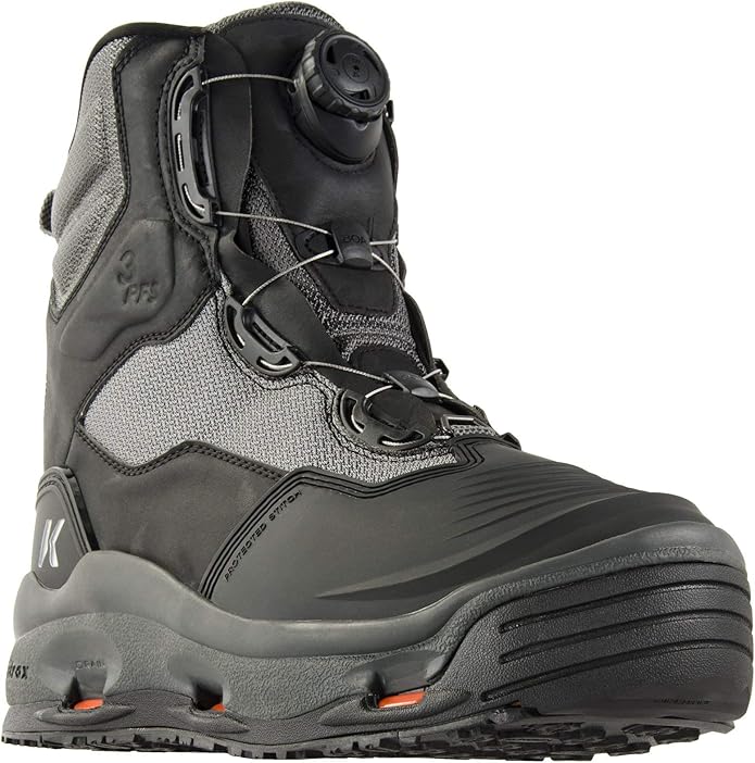 Korkers Men's Darkhorse Turn-lock Fishing Boots with Kling-On, Rubber Sole (Used)