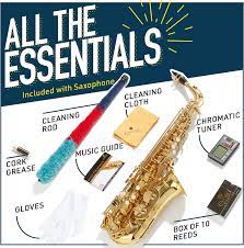 Mendini By Cecilio Eb Alto Saxophone - Case, Tuner, Mouthpiece,10 Reeds - E Flat *BLACK AND GOLD* *READ DESCRIPTION* (Used)