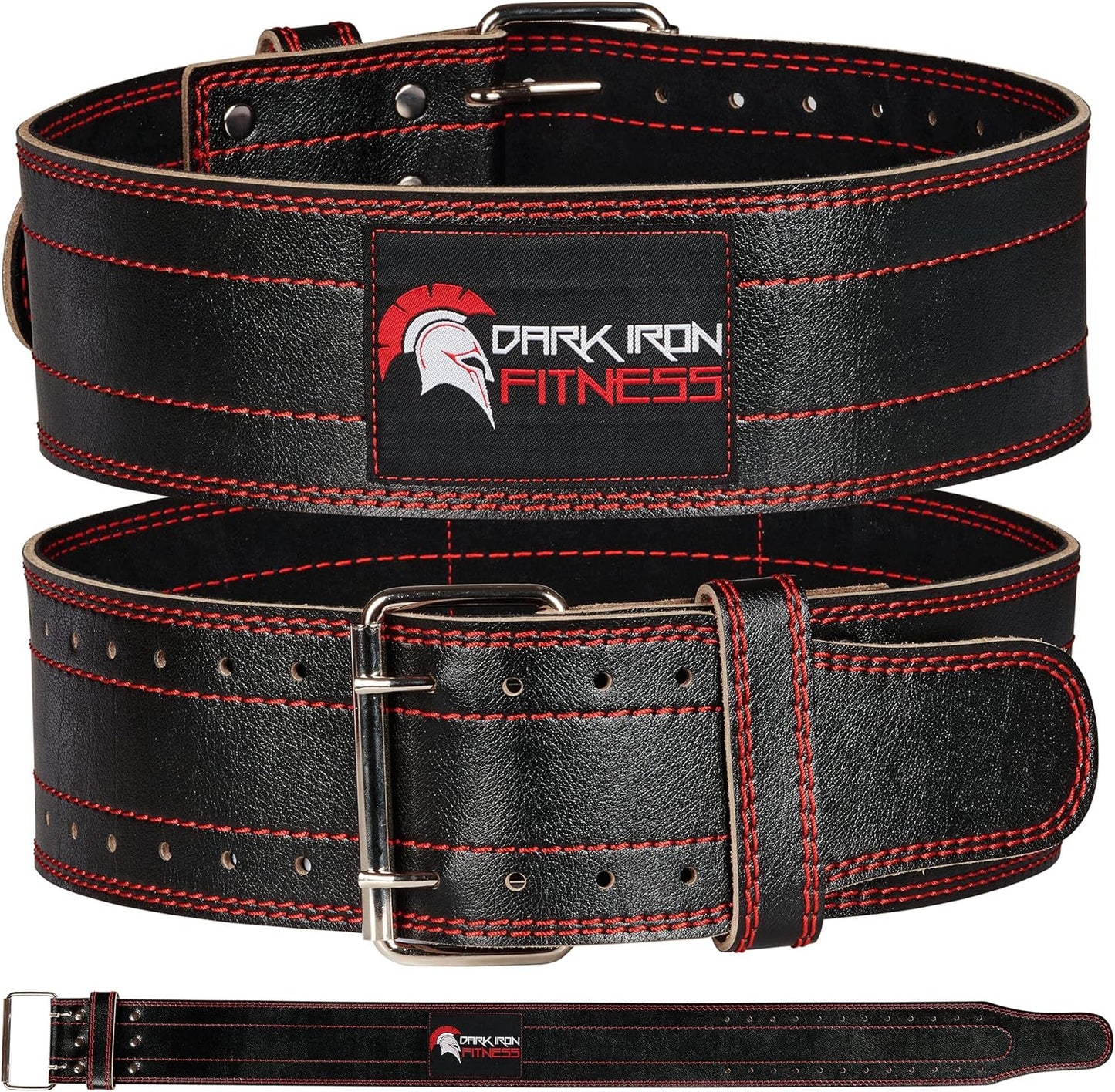 Dark Iron Fitness Leather Weight Lifting Belt for Men & Women, Small - Black- (New)