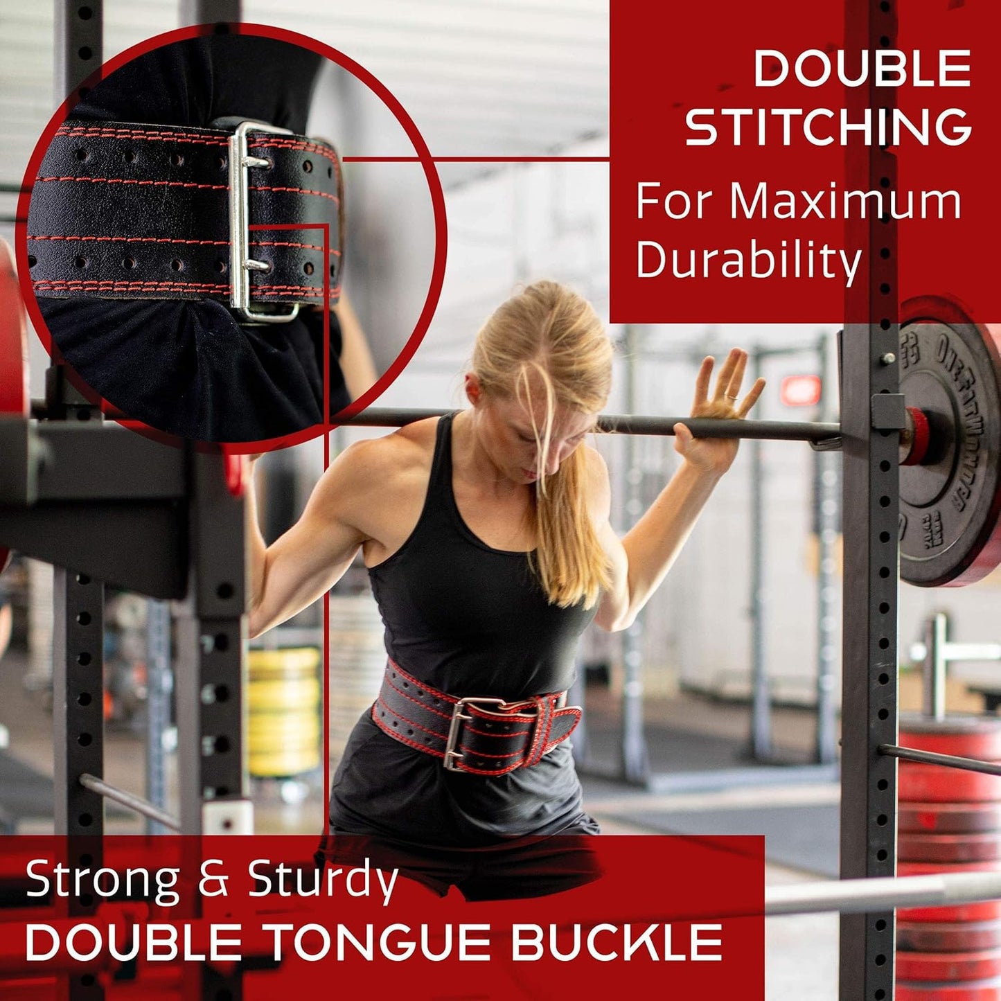 Dark Iron Fitness Leather Weight Lifting Belt for Men & Women, Small - Black- (New)