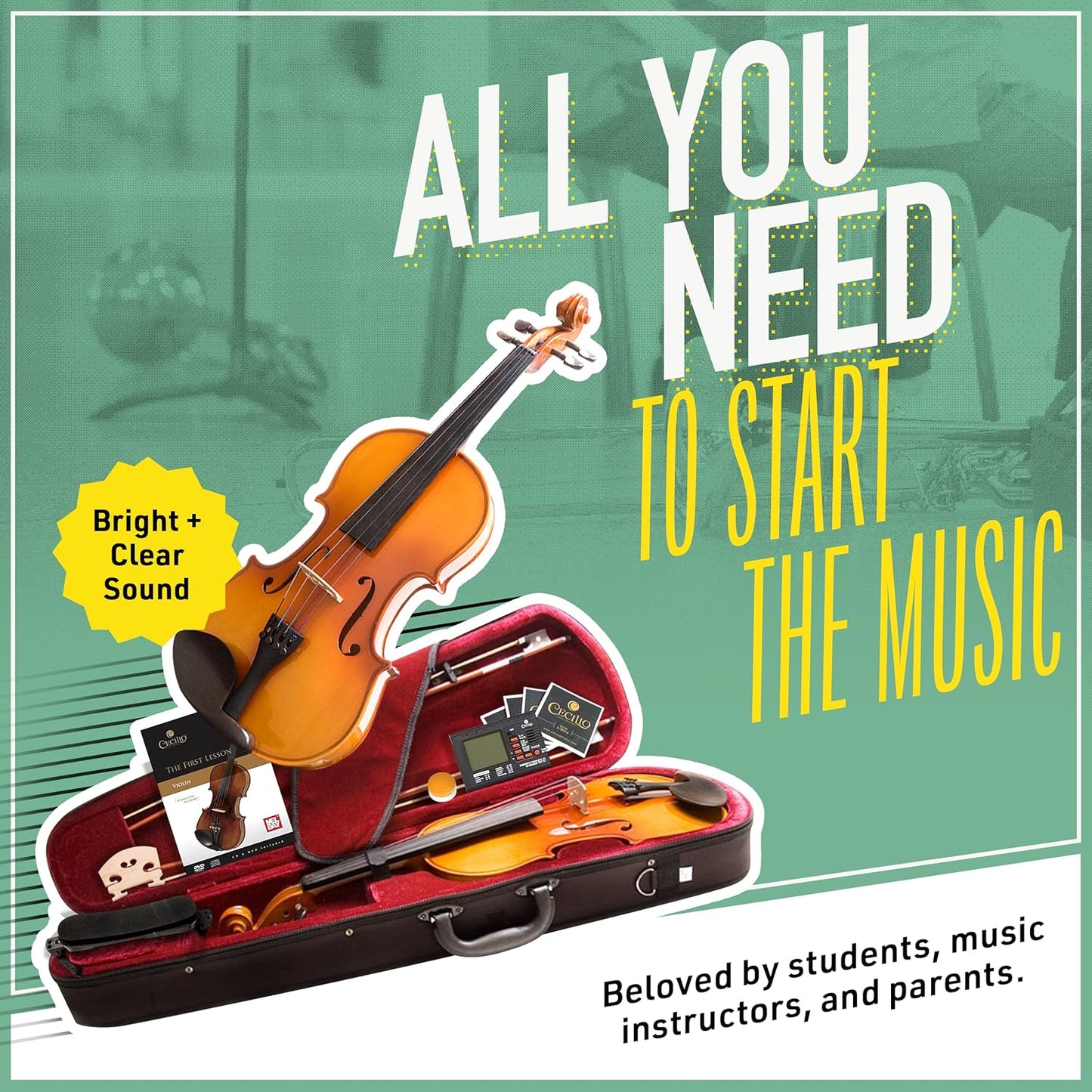 Mendini by Cecilio MV400 Violin, 1/4 Size, Maple Varnish (Used)