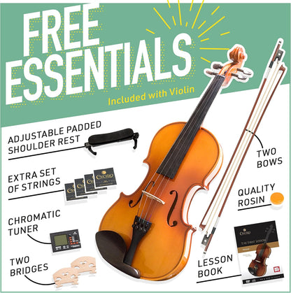 Mendini by Cecilio MV400 Violin, 1/4 Size, Maple Varnish (Used)