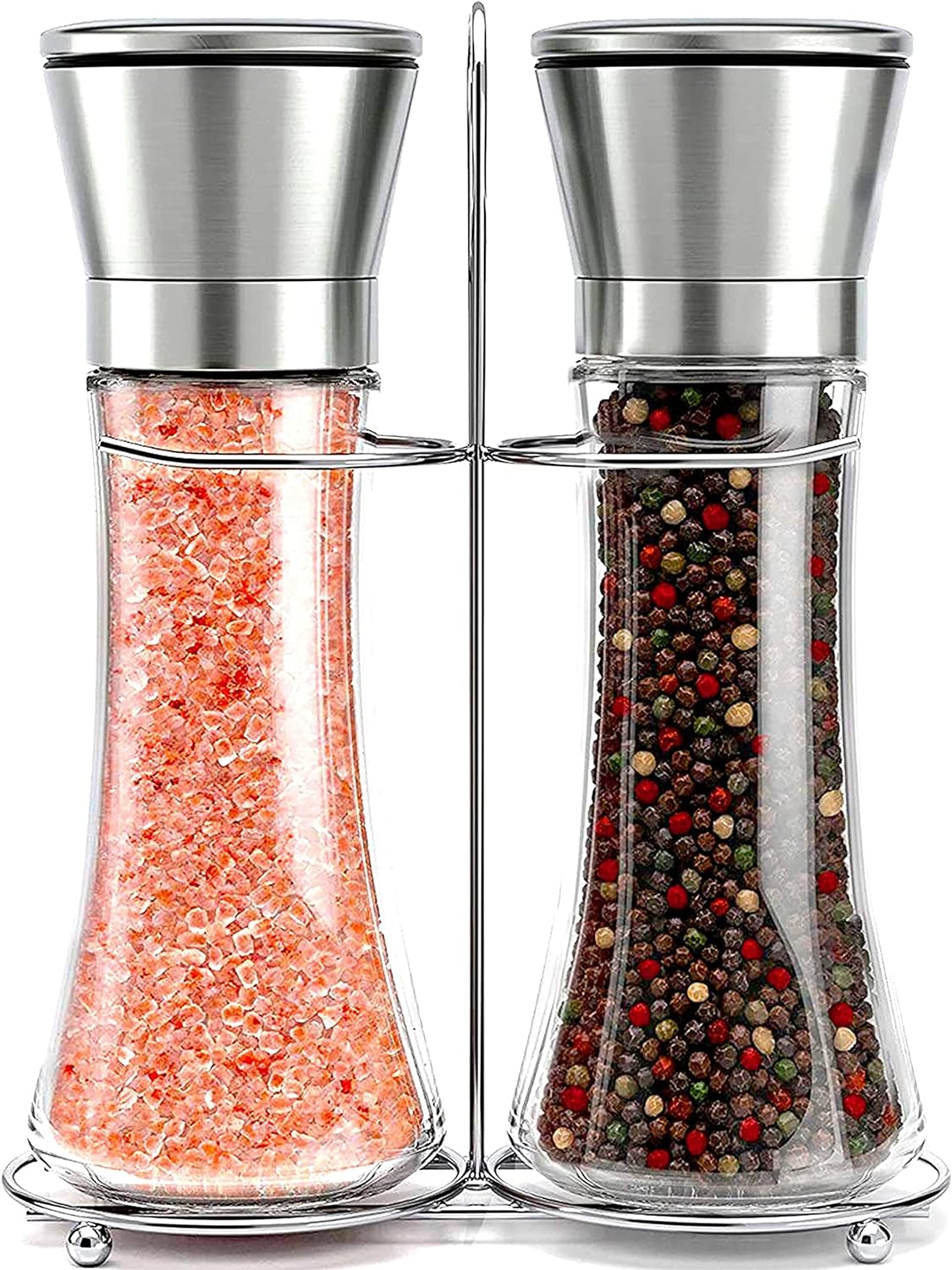 Willow & Everett Stainless Steel Salt and Pepper Grinder Set, 2 Count, Pack of 1 (Used)