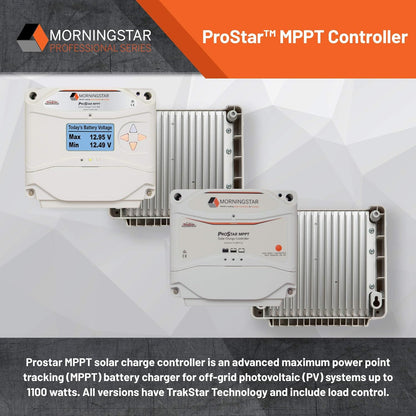 Morningstar Prostar 25A MPPT Solar Charge Controller w/ Meter, Lithium Batteries (Like New)