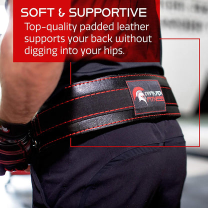 Dark Iron Fitness Padded Leather Weight Lifting Belts for Squats & Pull Ups (Like New)