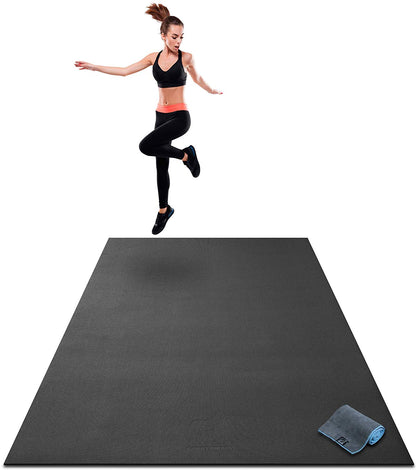 Gorilla Mats Premium Large Exercise & Yoga Mat – 7' x 5' x 1/4"  - Black (Used)