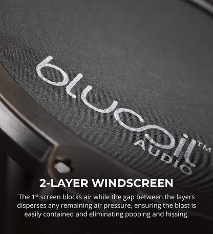 Blucoil Pop Filter Windscreen for Professional Handheld Microphones (New)
