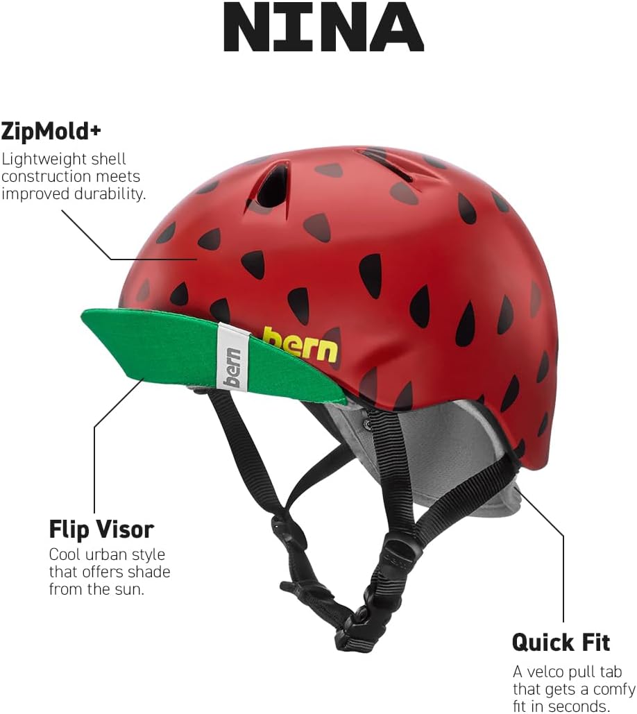 Bern Unlimited Nina Lightweight Cycling Helmet with Flip Visor for Girl and Boy (Like New, Damaged Retail Box)